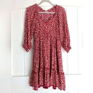 Cutie! Red/White/Orange Floral Dress | S